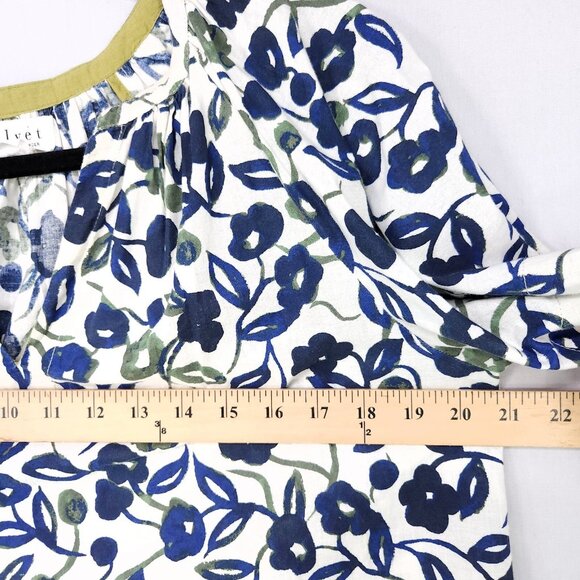 Velvet By Graham & Spencer Peasant Blouse Women’s XS Cotton Floral Boho Chic - Picture 9 of 11